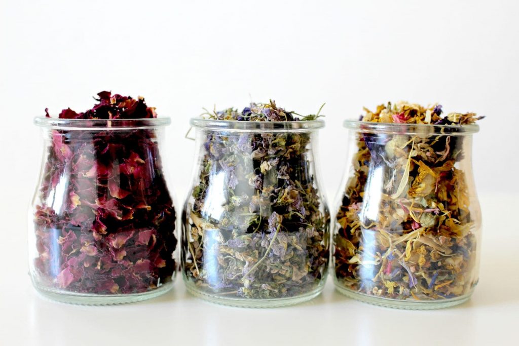 jars of herbal tea used by naturopaths